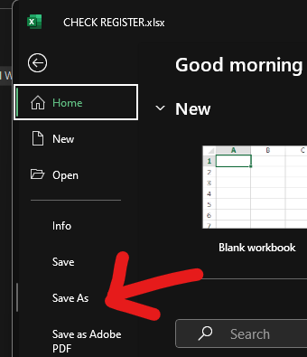 CSV format selection