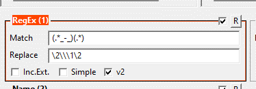 Bulk Rename Utility regex settings